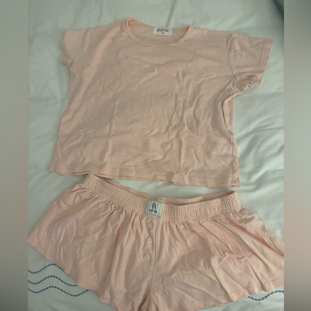 Parke pink Pointelle pajamas